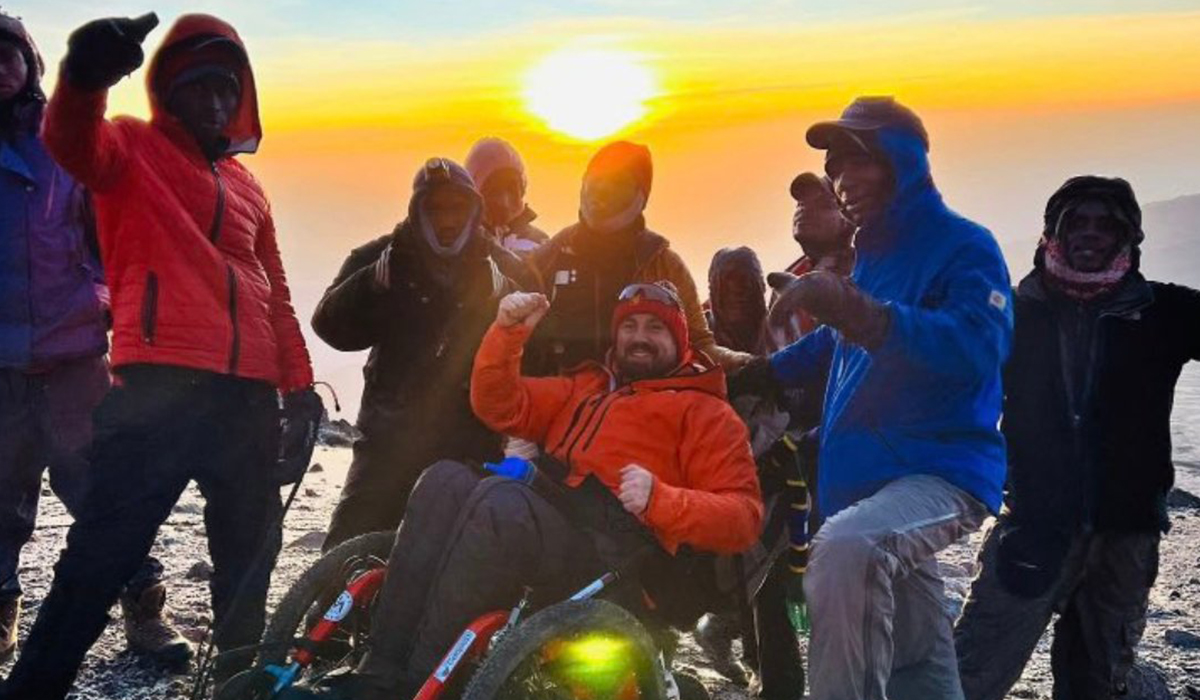 Wheelchair bound paralysed man conquers Mount Kilimanjaro